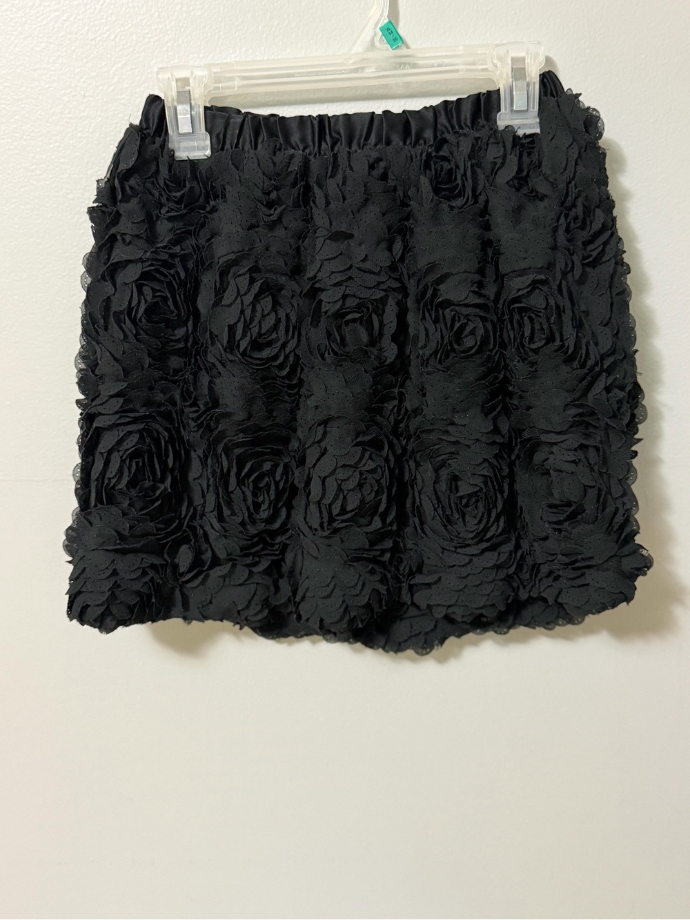 Cherokee Girls 7/8 Black Rosette Skirt 3D Floral Dressy Holiday Party